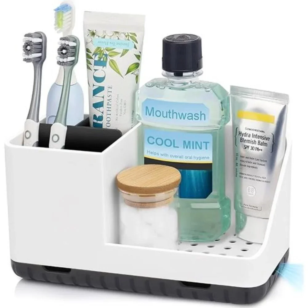 Bathroom Counter Organizer Toothbrush Holder Vanity Sink Storage Organizer